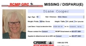 Consort RCMP Request Assistance In Locating Person Reported Missing