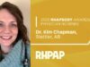 Stettler Physician & Ambulance Team Nominated For RHPAP Awards Portrait of a smiling female physician with a stethoscope, set against a gold panel that reads '2026 RHAPSODY AWARDS PHYSICIAN NOMINEE' on the right side.