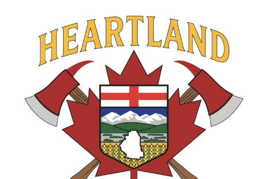Heartland Regional Fire Issues Fire Advisory For County of Stettler Heartland Regional Fire Department emblem featuring a shield with mountains and fields, crossed axes, and a gold-edged banner reading Heartland above.