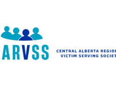 Victim Serving Society Calls For Local Crisis Volunteers CARVSS logo: four teal person icons with a dark blue center figure and the subtitle 'Central Alberta Regional Victim Serving Society'.