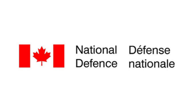 Logo of National Defence / Défense nationale Canada, showing a Canadian flag motif with red bars and a maple leaf between them