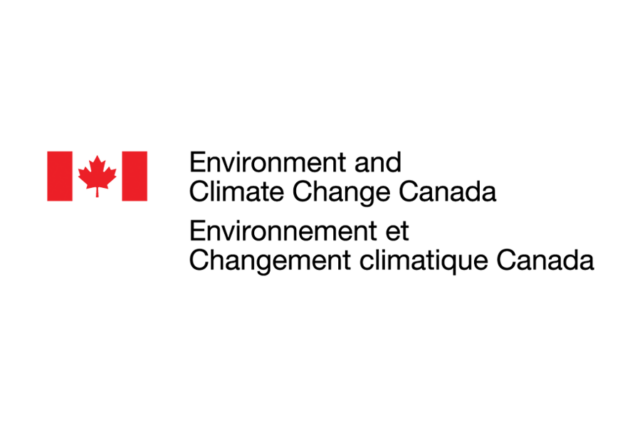 Environment-Canada Logo Environment and Climate Change Canada logo with red maple flag and bilingual title text (English and French)